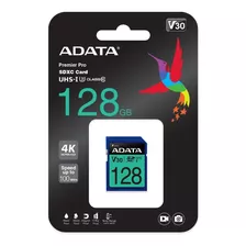 Memoria Sd Adata 128gb Premier Pro Sdxc Uhs-i U3 Video En 4k