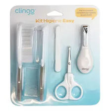 Kit Higiene Easy - Bebe - Branco E Cinza - Clingo