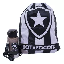 Presente Kit Mochilha Saco Time Botafogo + Garrafa Oficial