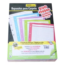 Repuesto Para Carpeta Tamaño Carta 500 Hojas - 5 Colores