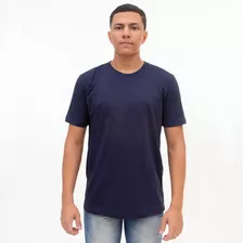 Camiseta Básica 100% Algodão P M G Gg - Azul Marinho