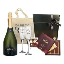 Regalo Caja Champagne Baron B 2 Copas Cristal - Chocolates