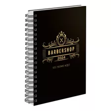 Agenda Personalizada Comercial Ouro Barber Shop 18x25cm