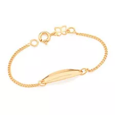 Pulseira Feminina Infantil Folheado A Ouro Rommanel 550305