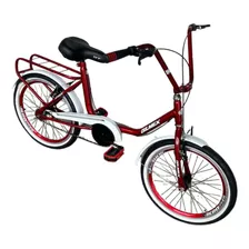 Bicicleta Aro 20 Tipo Monareta Antiga Retrô Aero + Capacete Cor Vermelho Tamanho Do Quadro Único