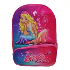 Mochila Barbie 41cms Rosa Con Violeta Original