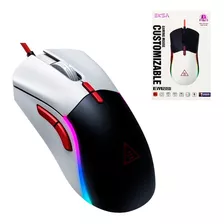 Mouse Gamer Eksa Em200 Usb Luz Rgb Personalizable Dpi Peso