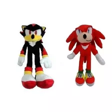 2 Bonecos Pelúcia Turma Do Sonic Shadow + Knucles