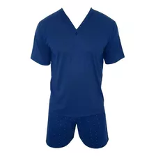 Pijama Masculino Adulto Camiseta Manga Curta E Shorts Verão