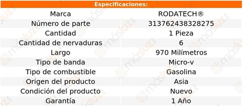 (1) Banda Accesorios Micro-v Audi V8 3.6l V6 90/91 Rodatech Foto 2