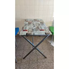 Escritorio O Mesa De Vidrio Y Caño. Hermoso