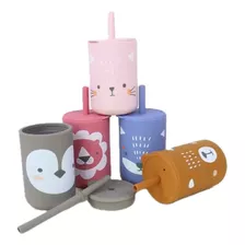 Set X 3 Unidades De Vaso Silicona Diseño Animales 200ml