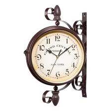 Reloj De Pared Giratorio Retro Para Colgar A Doble Cara,