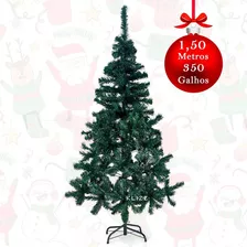 Arvore De Natal 1,50m 320 Galhos Cheia Pinheiro Luxo Verde