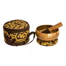 Cuenco Tibetano 13cm Almohadon Baqueta Pirogramado