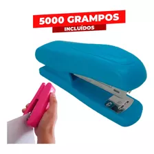 Grampeador De Papel Escolar Escritório 5000 Grampos Brinde