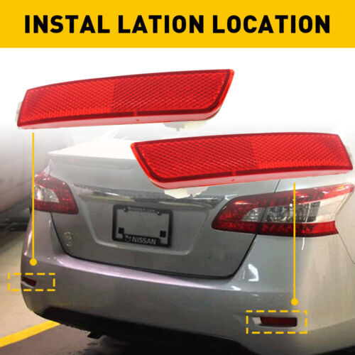 For 2013-2018 Nissan Sentra Red Bumper Reflector Set Rea Aab Foto 6