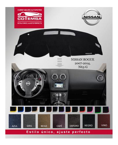 Cubretablero Aut. (colores) Nissan Rogue 2007-2014  Foto 2
