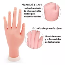 Mano Flexible Maniquí Para Practica Manicure Diseño En Goma