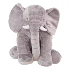  Almofada Elefante De Pelúcia 80 Cm Cinza Bebê Antialérgico 