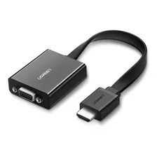 Adaptador Hdmi Pra Vga Ugreen Com Porta Áudio 3.5mm 1080p