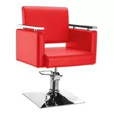 Silla Para Estetica Premium Gran Shopping Cuadrada Barbero Sillon Color Rojo