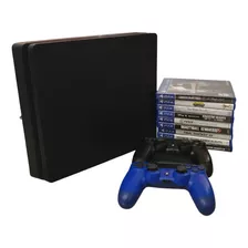 Sony Playstation 4 Slim 500 Gb, 2 Controles, Carregador, Base Cooler E 9 Jogos Oficiais 