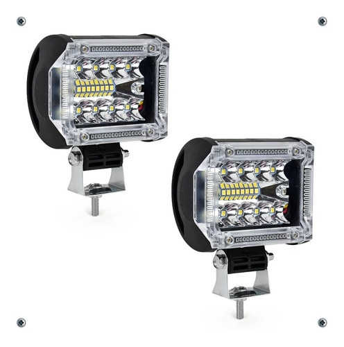 Par Faros 18 Led Dually Auxiliar Fijo Con Estrobo Universal Foto 6