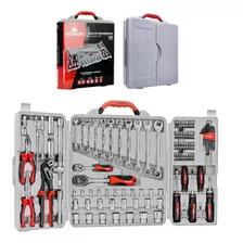 Kit Jogo De Ferramenta Maleta 110 Peças Soquete Chave Worker