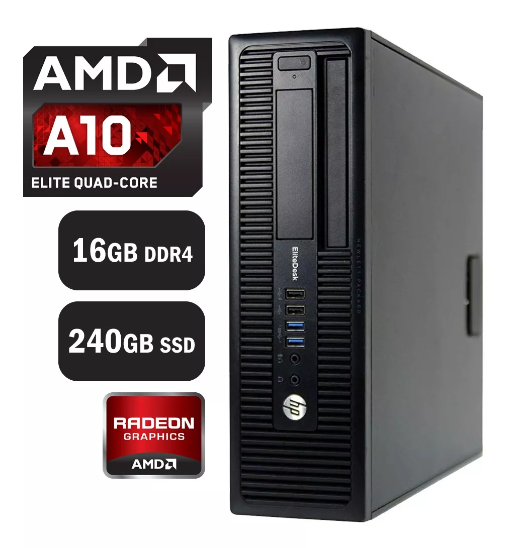 Pc Computadora Gamer Hp Amd Quad Core 16gb 240gb Ssd Radeon