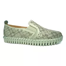 Tenis Bottero Slip On Couro Summer 354301 - Verde Pastel