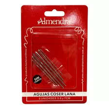 Agujas De Coser Lana Surtidas - Con Punta ,almendra X 6 Unid