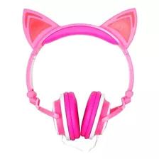 Fone De Ouvido Headphone Orelha De Gato Led Pisca Com Musica