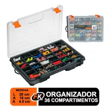 Organizador 11 Con 36 Compartimentos, Truper 102760 Color Negro