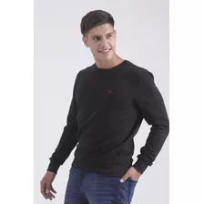 Buzo Hombre Bravo Jeans Liso Negro T. S Al 3xl