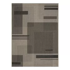 Tapete Sisal Sem Pelo Eco-nature Painel Bege/chumbo 200x250 Comprimento 250 Cm Cor Cinza-escuro Desenho Do Tecido Geométrico Largura 200 Cm