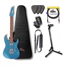 Guitarra Ibanez Grx120sp Mlm Metallic Light Blue Matte + Kit