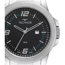 Relógio Masculino Technos Racer Prata Azul Barato Original