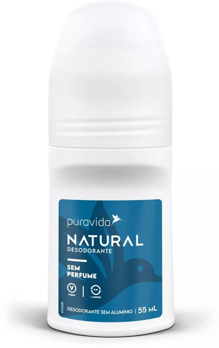 Desodorante Natural - Pura Vida - Vegano - Sem Perfume 55ml Fragrância Sem Perfume