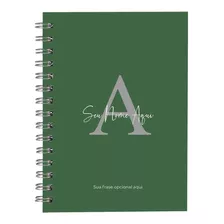 Caderno Personalizado Moderno Cores Verde Militar 14x20