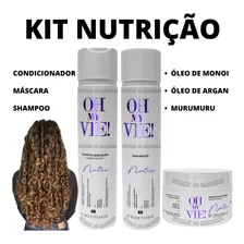 Kit Shampoo Condicionador + Máscara De Nutrição Profissional