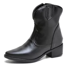 Bota Feminina Country Cano Curto Preto Original Dubuy