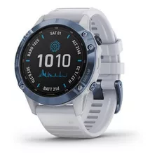 Smartwatch Garmin Pro Solar Fenix 6 1.3 Caixa 47mm De Polímero Reforçado Mineral Blue, Pulseira Whitestone E O Arco De Titânio