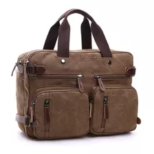 Bolsa Masculina Para Notebook 15.6 Mensageiro Carteiro De Lona Resistente Vários Compartimentos + Alça De Ombro 