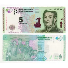 Billete 5 Pesos San Martin Serie A Sin Circular Bottero 3901