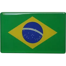 2 Adesivo Bandeira Brasil Resina Resinada Carro Frete Grátis