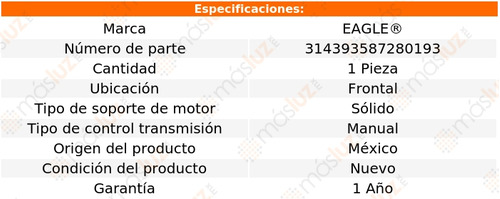 1) Soporte Motor Del Honda Crx 1.5l 4 Cil Std 88/91 Eagle Foto 3