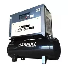 Compresor De Aire Eléctrico Carroll Car-sc20-gdi500 Trifásico 500l 20hp 220v 60hz Negro