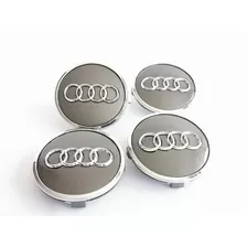 4 Tapas Centro De Rin Audi A1 A2 A3 A4 A5 A6 A7 A8 61mm Gris