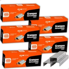 Grampo Para Grampeador 26/6 Com 5000 Grampos Kit 5 Caixas